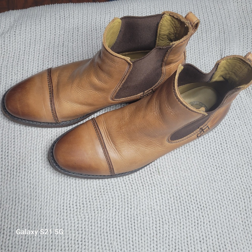 Sutro San Francisco Santa Ana Womens Tan 2 Tone Leather Chelsea Boots Size 9
